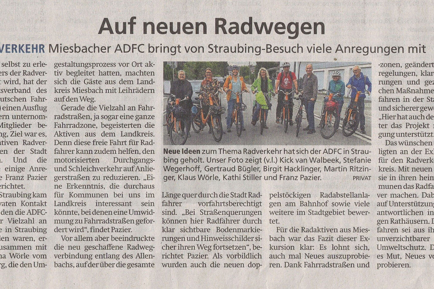 Auf neuen Radwegen Auf neuen Radwegen